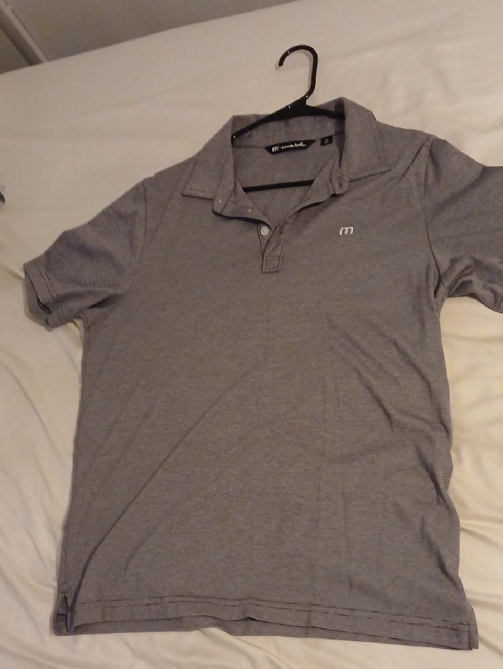 Travis Mathew Men's Gray Heather Polo with Embroidered Logo